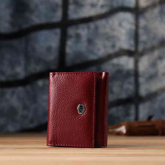 Миниатюрный женский кошелек из натуральной кожи ST Leather 23082 Бордовый Киев