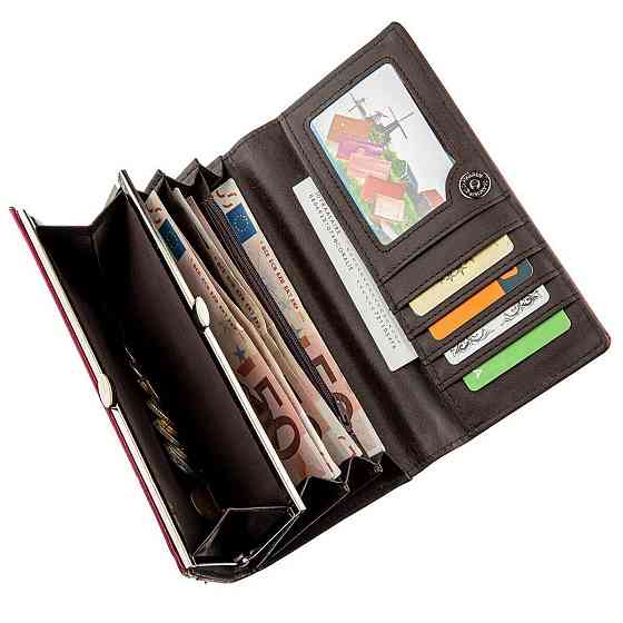 Кошелек женский из экокожи гладкий KIVI 19078 Малиновый Киев