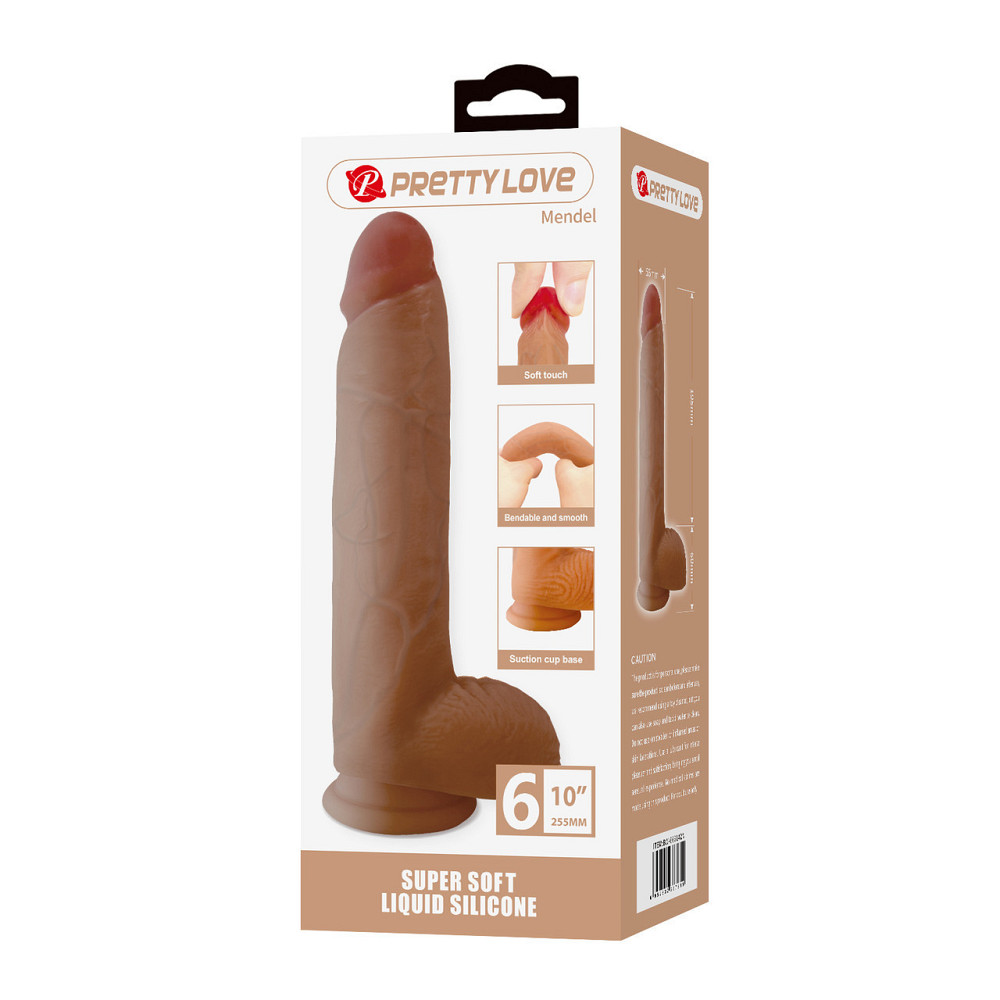 Силіконовий фалоімітатор на присосці PRETTY LOVE - Mendel 10" Super Soft Liquid Silicone Dildo, BW-008142N Sex Aura Київ - фото 10