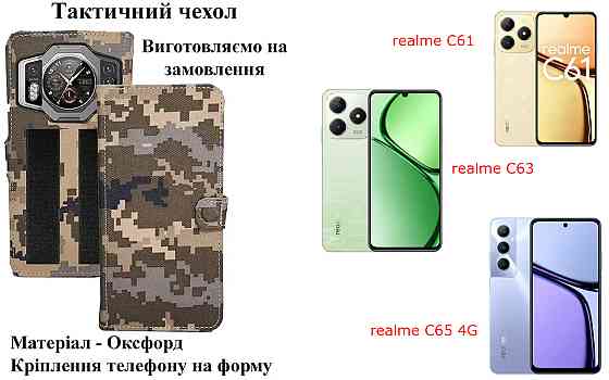 Тактический чехол для OPPO Find X9, OPPO Find X9 Pro, крепится к снаряжению на липучке Киев