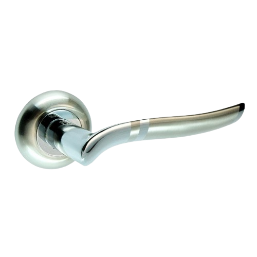 Ручка дверна на круглій розетці HRoz-07.035 AL S/Cr KEDR Житомир - фото 1