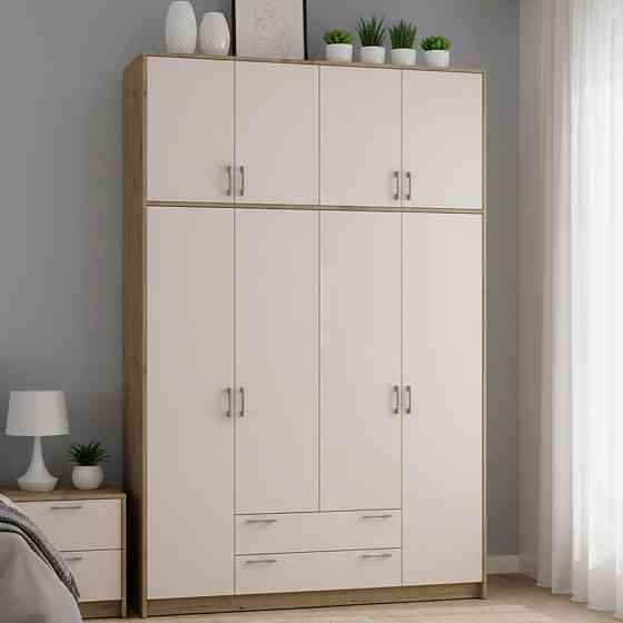 Шафа для одягу Doros Ронді з високою антресоллю Дуб Артизан/Кашемір 4 ДСП 160х52х260 (DRS-011878) Львів