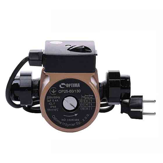 Насос циркуляційний Optima OP25-60 130мм + гайки, + кабель з вилкою (000008366) Київ