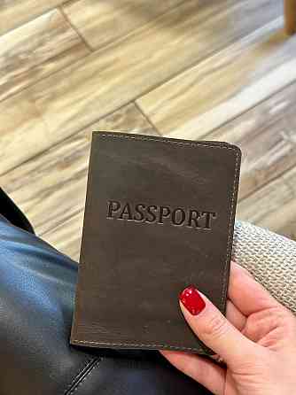 Кожаная обложка для паспорта с надписью 1940 Киев