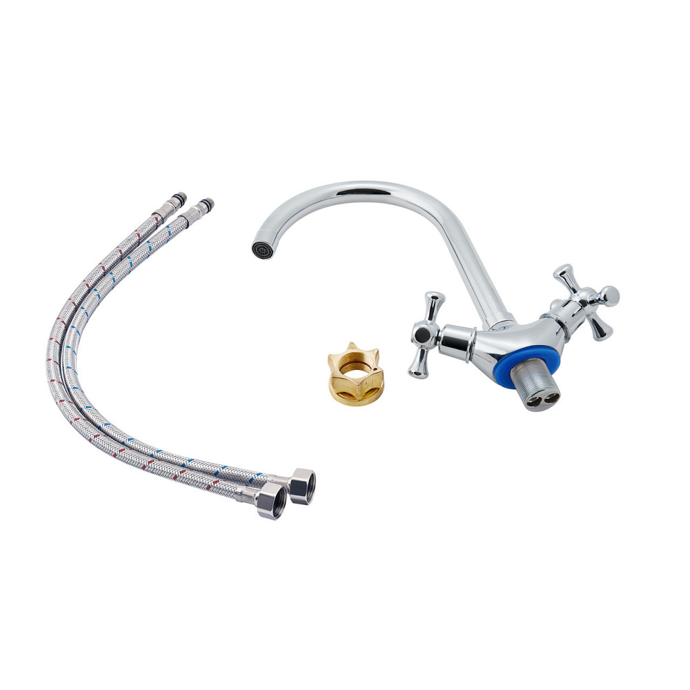 Змішувач для кухні Lidz Lamb 278F двовентильний LDLAM278FCRM35071 Chrome Київ - фото 4