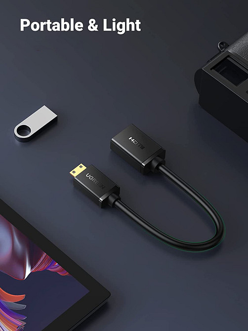 Перехідник UGreen Mini HDMI to HDMI Female Adapter Cable 15845 (Чорний, 0.5м) Николаев - изображение 5