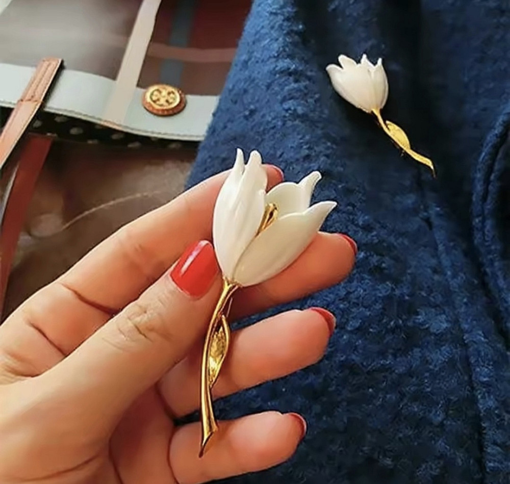 Брошка "Тюльпан" Білий Сміла - фото 11