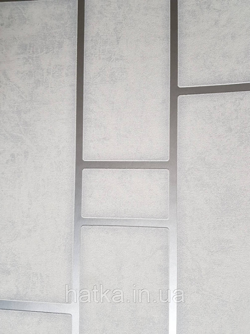 Обои виниловые на флизелине Marburg 31750 Imagine лофт штукатурка под бетон серые полосы фигуры серебром Киев - изображение 2