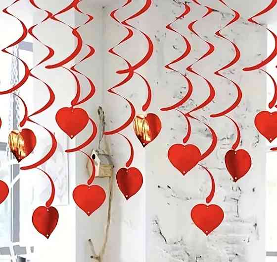 Підвісні сердечка для декору 12 шт Сміла