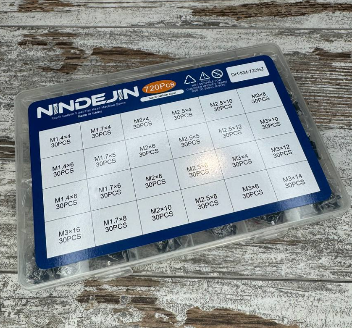 Набор винтов потайных для ноутбуков и электроники M1.4–M3, 720 шт, микровинты Киев - изображение 3