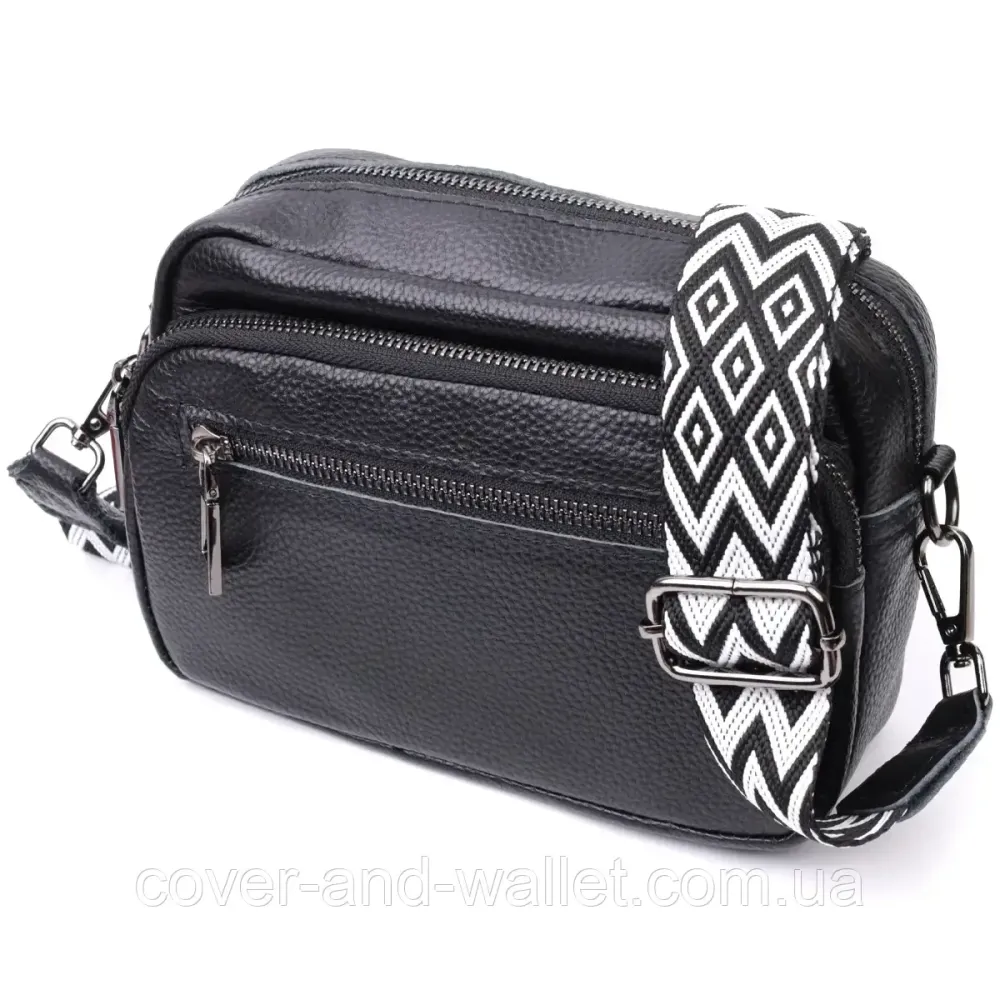 Жіноча сумка з накладною кишенею з натуральної шкіри Київ - фото 1