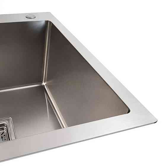 PLATINUM Мийка нержавійка Platinum Handmade 78*50B R (два отвори ,квадратний сифон 3.0/1.0) Коломия