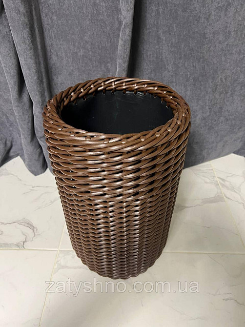 Коричнева ротангова корзина плетена Колір Київ - фото 1