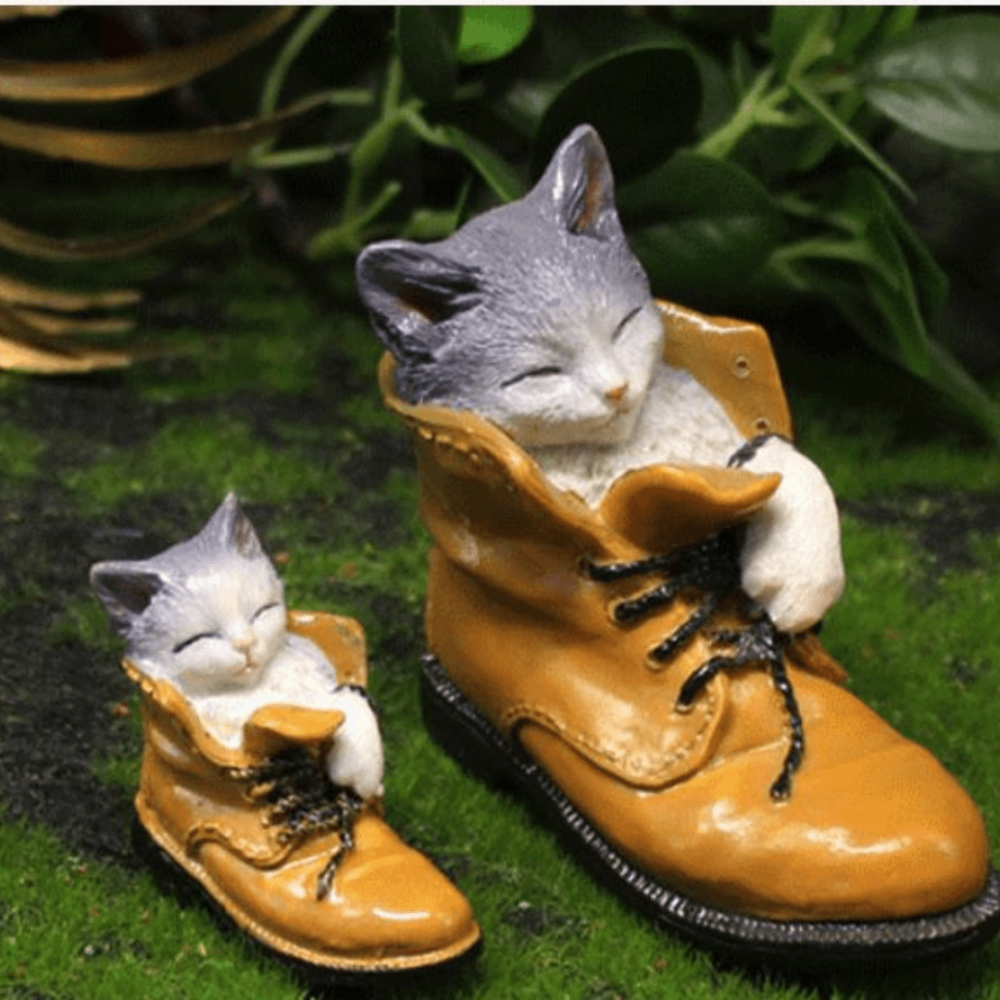 Декоративная фигурка Котенок в ботинке для мини-сада, микроландшафта, декора интерьера, флорариума. Полистоун Одесса - изображение 6