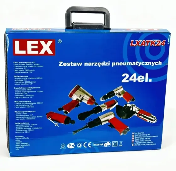 Набір пневматичного інструменту LEX LXATK24 24 елементи  6,3 бар  Пневмо набір Набори пневмоінструменту для сто Львів