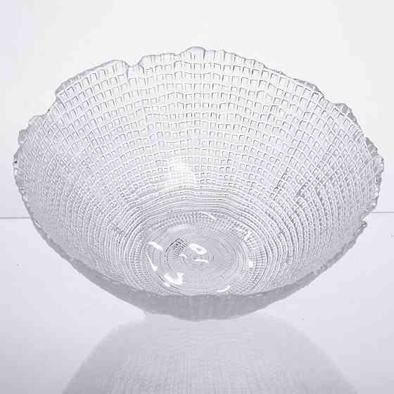 Велика прозора скляна салатниця 1 л кругла Київ