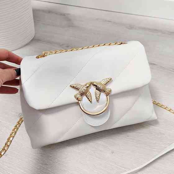 Брендовая женская сумка. Женская белая сумка маленькая через плечо. 873 Киев