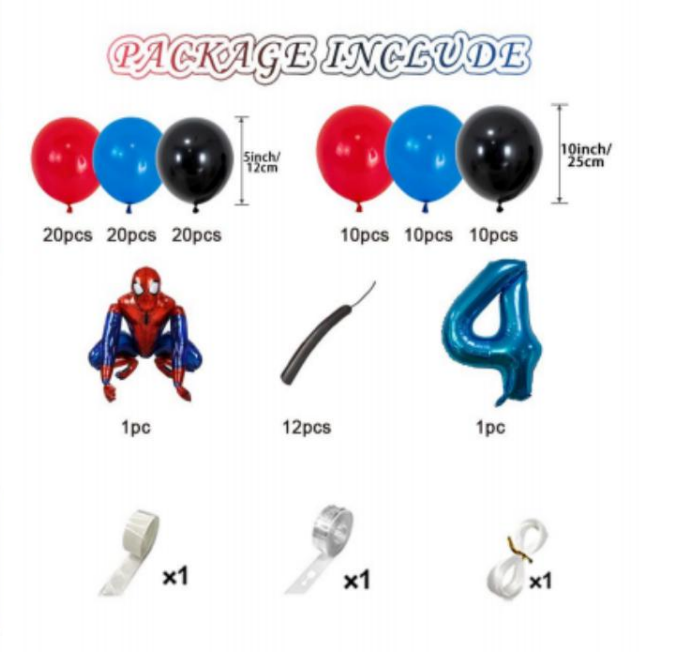 Набір повітряних куль «Spider-Man», прикраса для дня народження хлопчика Кам'янець-Подільський - фото 3