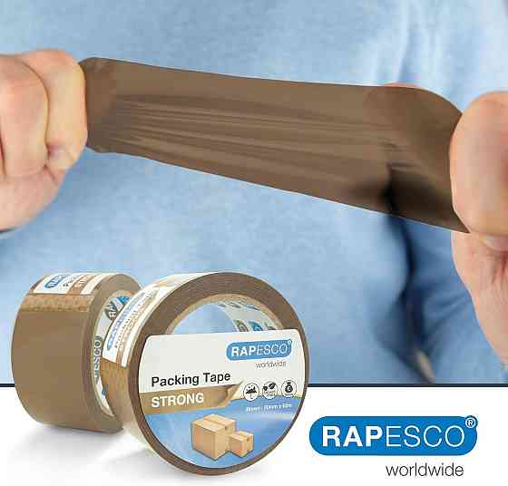 Упаковочная клейкая лента Rapesco 50 мм x 60 м коричневая 3 шт Киев