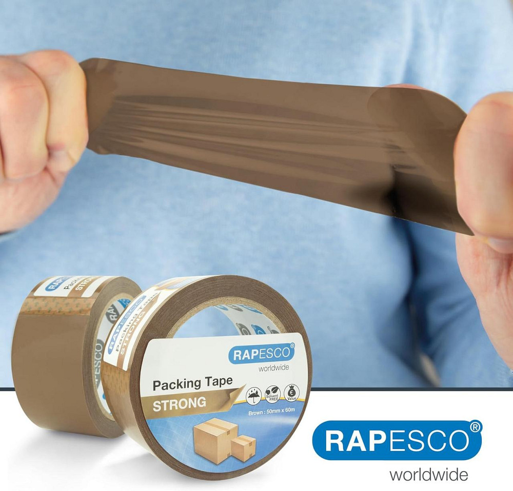 Упаковочная клейкая лента Rapesco 50 мм x 60 м коричневая 3 шт Киев - изображение 5