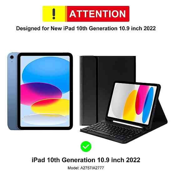 Чохол клавіатура кейс Bluetooth ProElite A16 для iPad 10th Gen 10.9 iPad 11th Gen темно-синій з тримачем Apple Pencil Київ