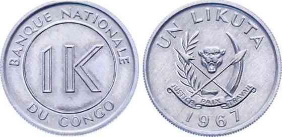 Congo Конго - 1 Likuta 1967 UNC Полтава