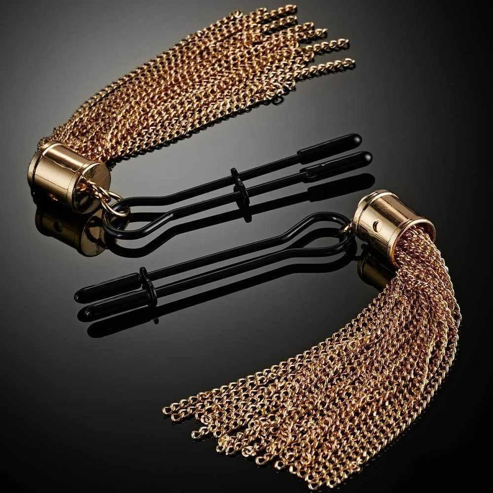 Затискачі для сосків Guilty Pleasure Tassel Tease Clamps, чорно-золоті Sex Aura Київ - фото 6