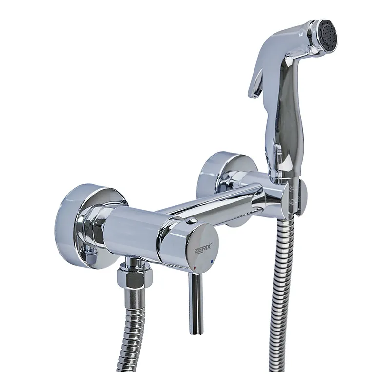 Настінний змішувач із гігієнічним душем Zerix LR5398-6 (ZX4736) Харків - фото 1