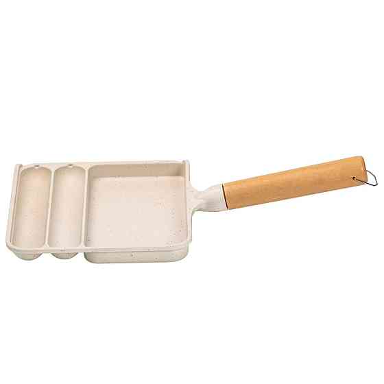 Сковорода прямокутна на 3 секції з антипригарним покриттям бежева HP39572W Коломия