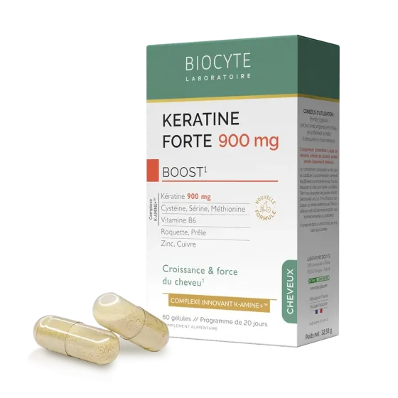 Biocyte KERATINE FORTE 900MG BOOST PACK K-Amine Укрепляет и помогает отрастить длинные волосы, 60 капсул Днепр