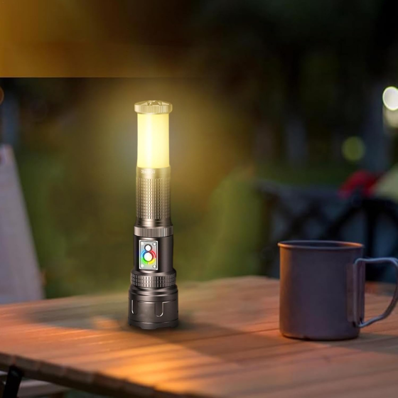 Акумуляторний LED ліхтарик TROONZ 1200 Лм, USB Type-C, 2000 мА·год, зум, 10 режимів, тактичний ліхтар для кемпінгу та туризму Київ