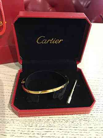 Cartier браслет з викруткою в лимонному золоті з камінням / Cartier браслет LOVE лимонне золото Одеса