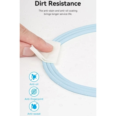 Дата кабель USB-C to USB-C 1.0m USB2.0 100W (20V/5A) Light Blue Silicone Vention (TAWSF) Винница - изображение 9