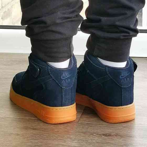 Кросівки Nike Force Високі Сині жіночі Форси Замшеві Найк (розміри: 37,38,39,40,41) Дніпро