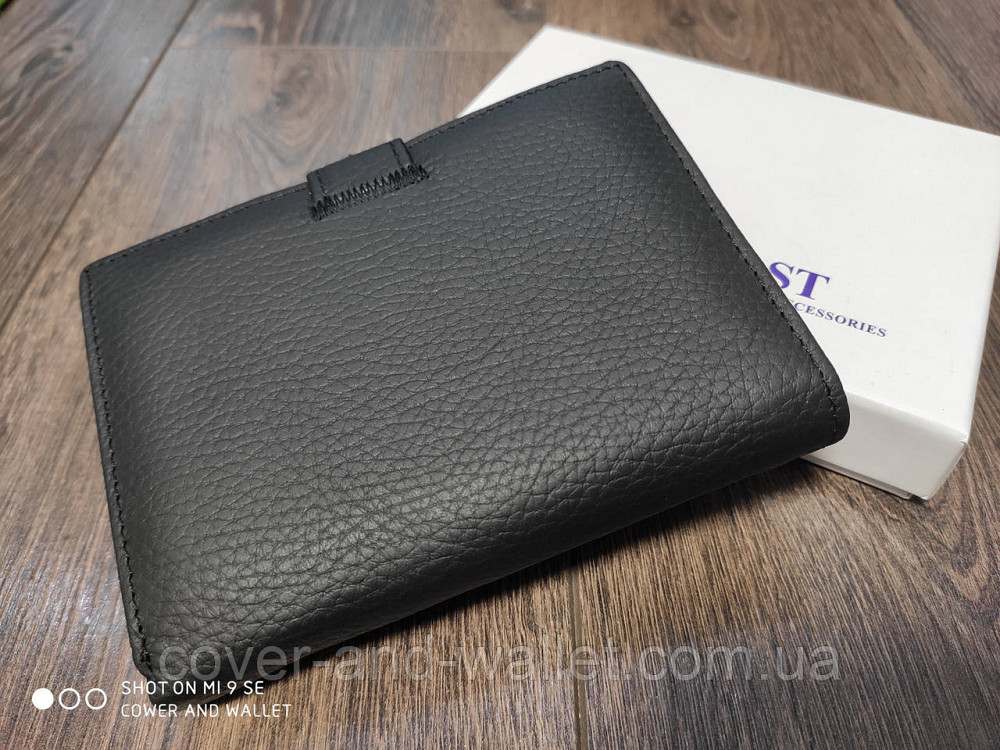 Мужское черное кожаное портмоне с отделением для документов ST Leather 101 Киев - изображение 3