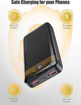 Power Bank 36000 мА·ч, быстрая зарядка 22,5 Вт, PD 20 Вт, QC 3.0, USB-C, цифровой дисплей Киев