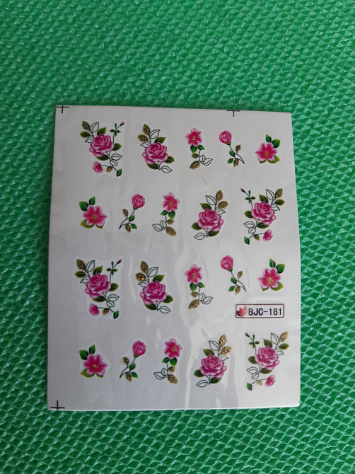 Наклейки для дизайна ногтей розы - размер стикера 6*5см, инструкция по применению есть в описании товара Киев - изображение 1