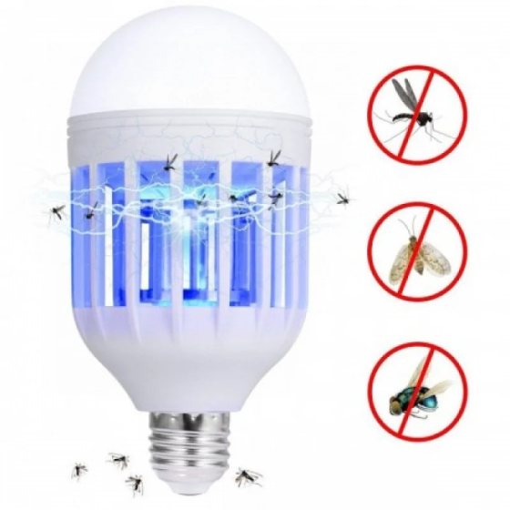 Світлодіодна антимоскітна лампа Zapp Light 9W, знищувач комах та комарів E27 з ультрафіолетом та функцією нічника Одеса