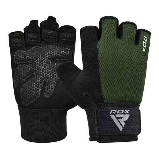 Рукавички для фітнесу RDX W1 Half Army Green Plus S Каменское