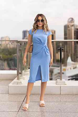 Платье миди с разрезом на ноге Paloma 46-48, Голубой Киев