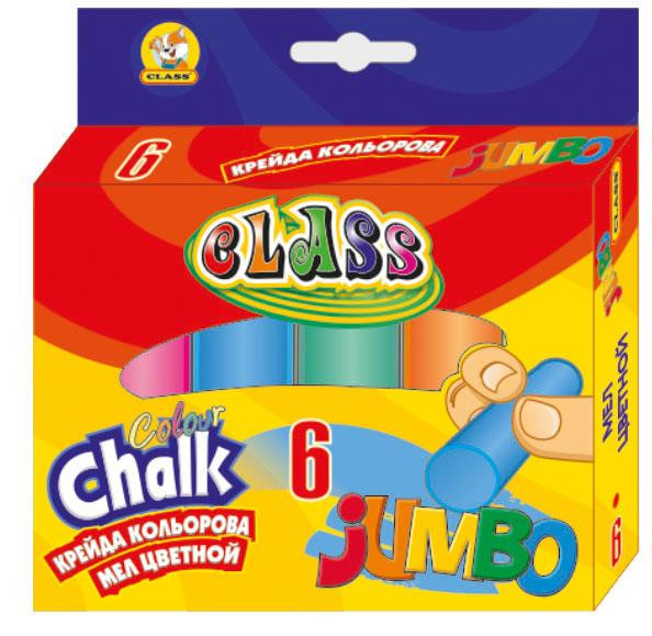 Крейда кольорова 6 шт. "Class" JUMBO кругла, 7605C, шт Київ - фото 1
