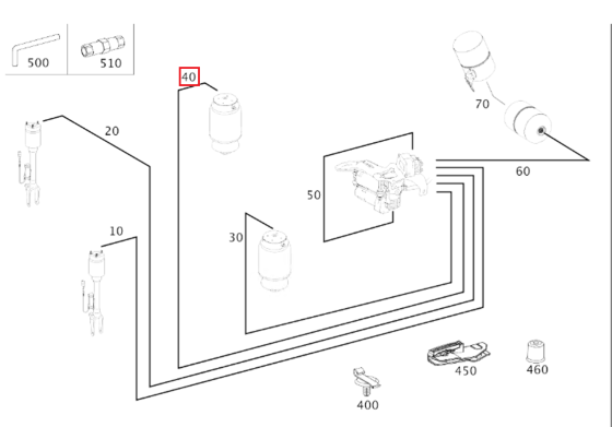 Mercedes-Benz  A1663274045 Пневмотрубка на задню праву пневмоподушку ML/GLE W166 GL/GLS X166 GLE Coupe C292 Одеса