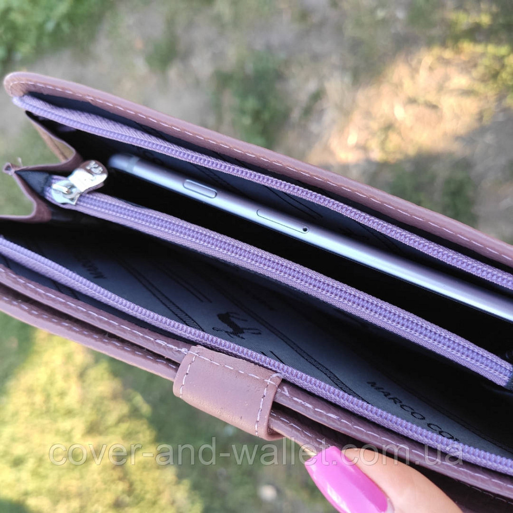 Стильный модный женский кошелек на кнопке и молнии из натуральной кожи Marco Coverna MC 031-950 Киев - изображение 9