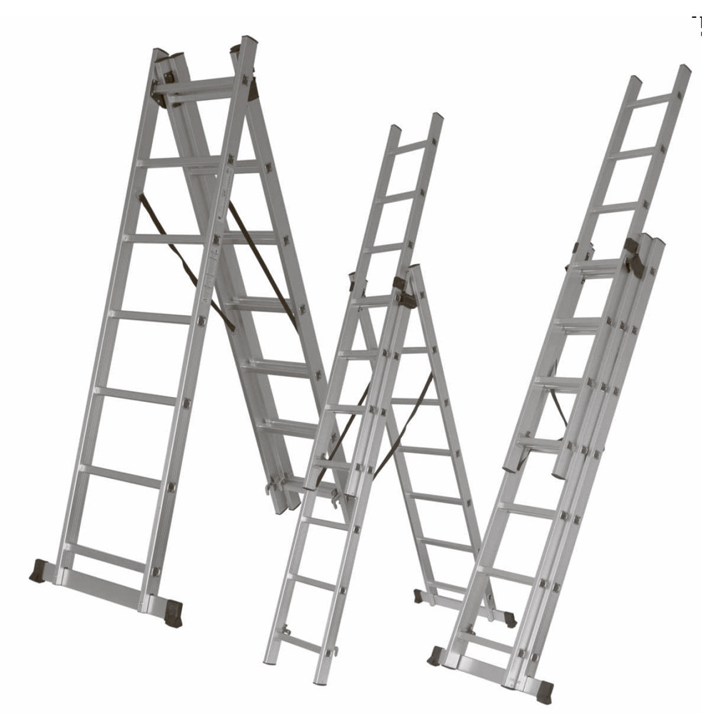 Лестница раскладывающаяся универсальная 3×13 ступеней 8.45м FLORA (5032384) Киев - изображение 1