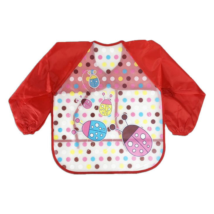 Слинявчик з рукавами "Сонечка" MGZ-0610-2 червоний, клейончатий, на зав`язках Вінниця - фото 1