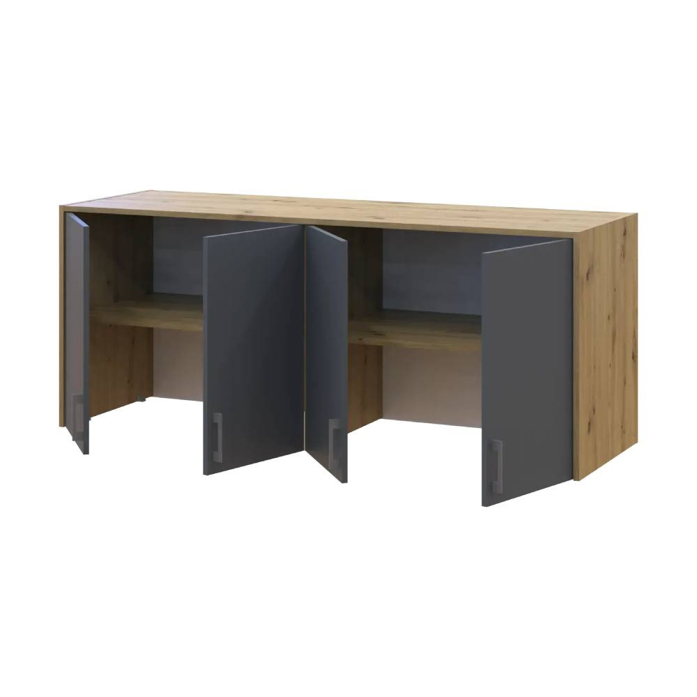 Антресоль высокая Doros Ронди Дуб Артизан/Графит 4 ДСП 160х52х65 (DRS-011907) Днепр - изображение 3