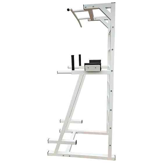 Турник + пресс + брусья напольная стойка 50х50 мм Белый Спортивные стенки и турники для дома разборная Киев