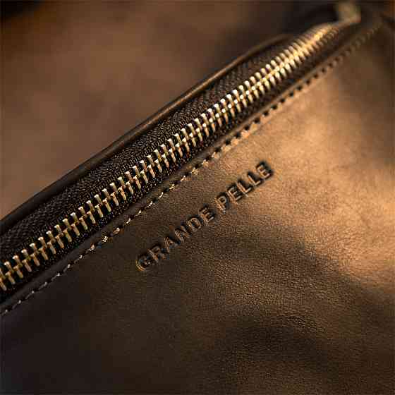 Бананка поясная унисекс винтажная Черная (GRANDE PELLE) Киев