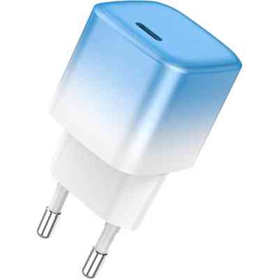 Зарядний пристрій HOCO C101A USB-C PD20W + cable USB-C to Lightning Ice Blue (6931474769381) Вінниця