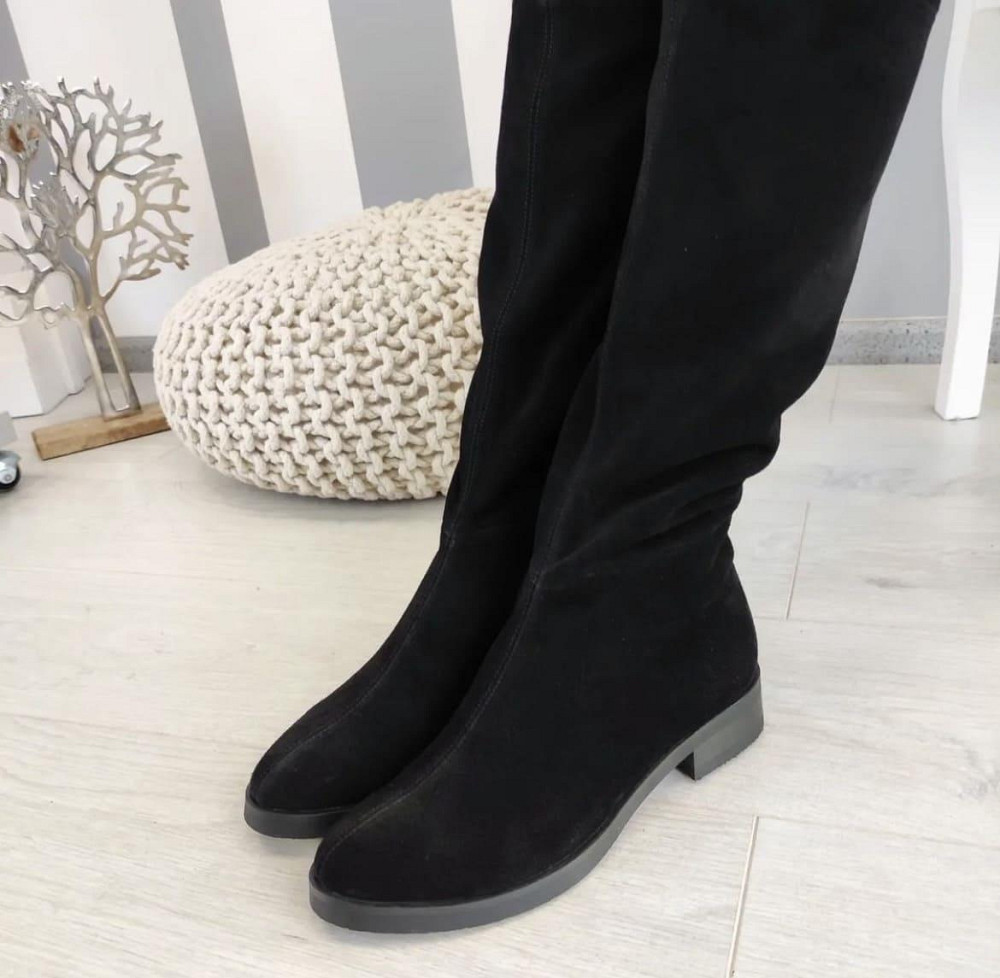 Nivelle Ботфорти жіночі NIVELLE чорні натуральна замша зима євро-хутро висота 53см обхват гоміл Коломыя - изображение 2